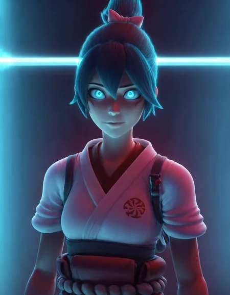 photon mapping, radiosity, physically-based rendering, best quality, highly detailed, 1girl,looking at the viewer, glowing eyes, blue eyes, Japanese clothes, red leggings, light bar, upper body,
<lora:illkiriko:1>