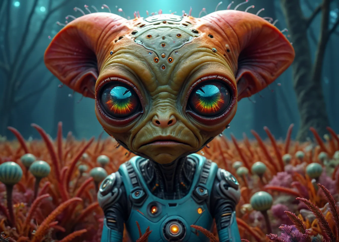 xslx, surrealism, 3d sad female alien species face, highly detailed, Invigorating, spotlight, Rust, eerie, pristine, serene <lora:fx-01:1.25> <lora:surrealism-v1:1> <lora:alien-species:.4>