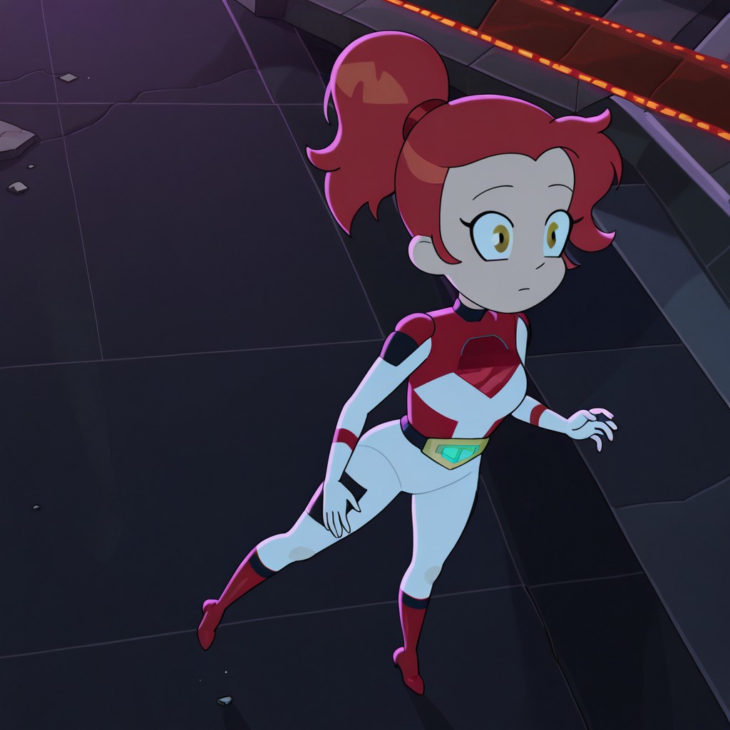 masterpiece,best quality,amazing quality,very aesthetic,absurdres,newest, huge filesize,
highres, absurdres, very aesthetic, high resolution, ultra detailed, perfect details, dynamic angle, Outdoors, bright, sunny
full body, Gotron Girls, Kendra, Redhead ponytail, yellow eyes, Gotron bodysuit,Red Gotron bodysuit, 1girl,solo