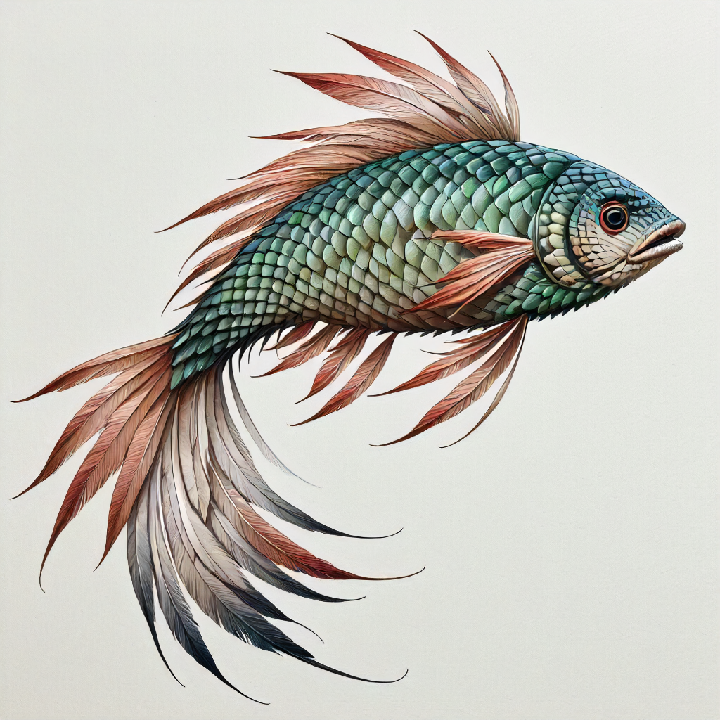 highest quality, fish made of feathers <lora:Feathers:1>