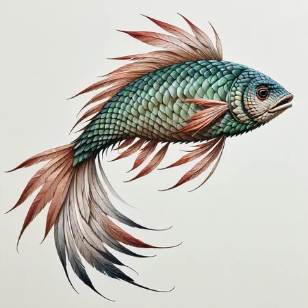 highest quality, fish made of feathers <lora:Feathers:1>