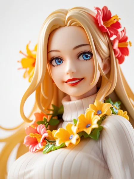 score_9, score_8_up, score_7_up, score_6_up, 1girl, blonde hair, long hair, blue eyes, red lips, smile, flower necklace, large breasts, turtleneck, <lora:flower_necklace_mabusius_pony_v1.0:0.9>