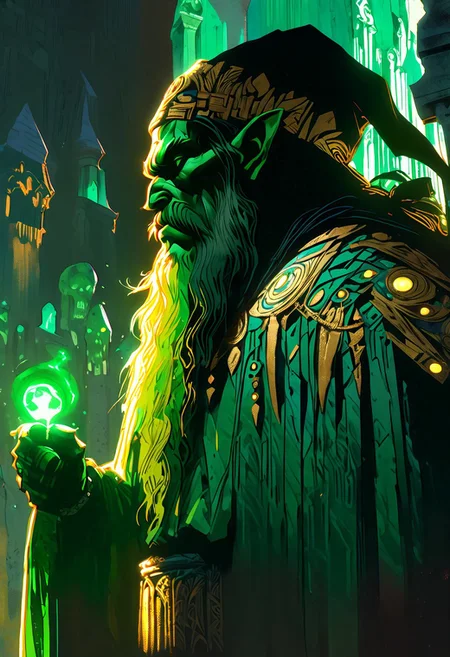 score_9, score_8_up, score_8_up, ((Cinematic composition)),((masterpiece)), (resplendent highlighting), 8k.
a giant Santa Claus summons Christmas undead elves in a graveyard. He towers over mausoleums. Green flames burn on some of the tombs. Some tombstones have gifts stacked by them.
The background is a moonlit night sky, with a large, full moon casting an eerie glow over the scene. Undead are emerging from the shadows.
Ink, Charcoal and watercolours. impressionistic. (Klimt :1.2) dadaistic collage (by Bill Sienkiewicz:1.5), strikingly alluring face. brilliant spotlight effect. Vibrant thick dripping paint. Intense detail, realistic, dynamic shadows and contrasts. Matte and faded background colours.surreal, deep rich colors, liquid, unreal parts, alluring, fluid, perfection, gothic. (Luminous skin dynamically highlighted), Illustration, (klimt:0.8) (Bill Sienkiewicz:1.5). maximum detail, Chinese watercolor and ink technique. Gold leaf highlights.