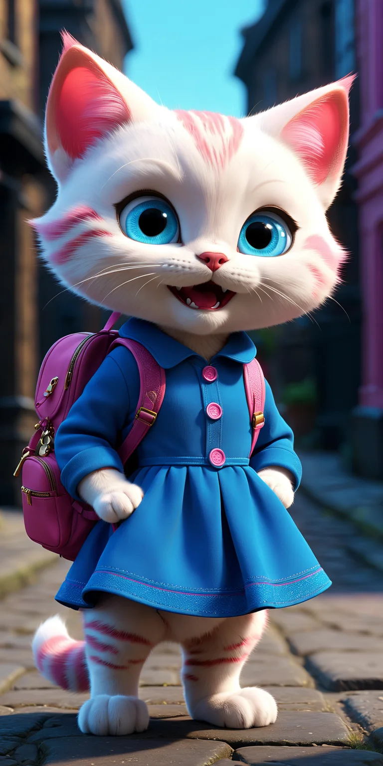 pink kity cat dressed as a child,blue eyes,investigating a crime,pixar-style,ultra detailed,old london background,animated film,realistic lights,cinematic,studio photo,vivid colors,realistic lights,cinematic,sharp focus,photorealistic concept art,perfect composition,soft natural volumetric,cinematic perfect light,rendered in unreal engine,boost,<lora:xl_more_art-full_v1:0.5>,(european and american cartoons:1.3),pink kity cat dressed as a child,carrying a backpack,in dress,laugh happily,prospect,