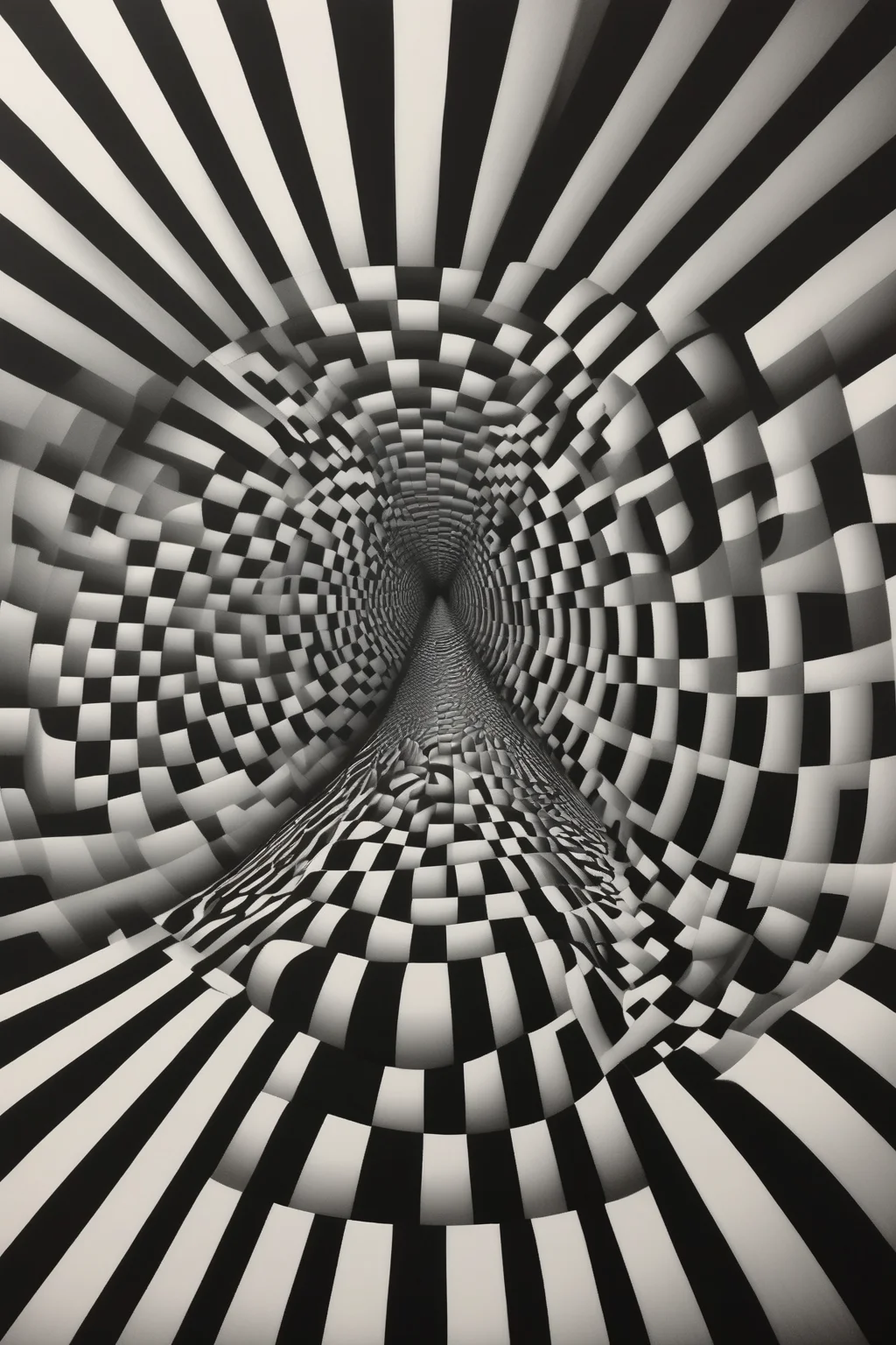 <lora:Op Art:1>Op Art - an image that capitalizes on the concept of motion-induced blindness. Generate an optical illusion by incorporating elements that induce the perception of disappearing or appearing objects through motion patterns. Create a scene where certain objects intermittently vanish or materialize due to the specific arrangement and movement of elements. Challenge the human eye's ability to detect and interpret the changing visual stimuli, resulting in a captivating optical illusion
