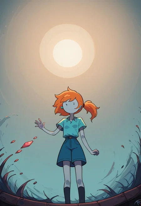 score_9, score_8_up, score_7_up, ,dot eyes,grey skin,marceline abadeer from adventure time, natural skin imperfections, extremely detailed, misty glass behind, from below, cinematic, filmic, exteremely high contrast, low saturation, delicate soft hazy lighting, very dark dark neon lighting, 80mm f2.8 lens, cinestill 8 0 0 t film, teal backdrop, misty atmosphere, source_cartoon, in the style of adventure time, Expressiveh, zPDXL
