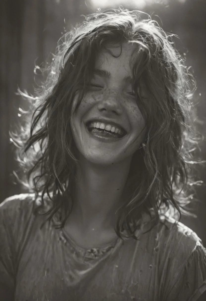 font face portrait of a laughing woman with broken teeth and freckles with hair over her face, hair over both eyes,
atmospheric haze, Film grain, cinematic film still, shallow depth of field, highly detailed, high budget, cinemascope, moody, epic, OverallDetail, 2000s vintage RAW photo, photorealistic, candid camera, color graded cinematic, atmospheric lighting, imperfections, natural, shallow dof