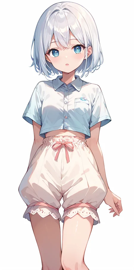 score_9, score_8_up, score_7_up,(source_anime,2D:1.0), high res image,masterpiece,best quality,girl,cute face,clear skin,shiny hair,ultra detailed eyes,simple background, <lora:bloomers_pony_V1.0:0.8> bloomers