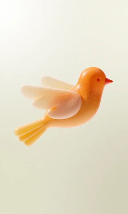 3D icon, flying bird, streamlined design, transparent feather effect, soft background, showing the theme of freedom<lora:flux1-D\flux.1-lora-flyway-3d-icon-v1-000014.safetensors:1.2:1.0>