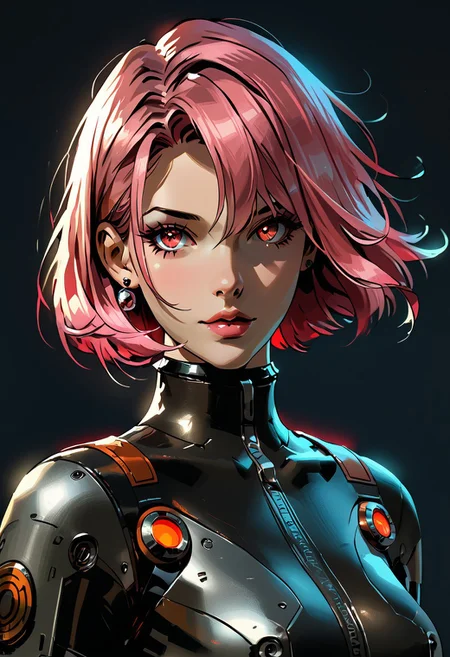 score_9, score_8_up, score_7_up, score_6_up, score_5_up, score_4_up, masterpiece, best quality, raytracing, absurdres, high definition, perfect details, depth of field, good composition, spectacular, volumetric dark lighting, dramatic lighting, absurd, raytracing, 3>lora in weight of: 1.5 + detailed eyes, ((detailed face)), (linear hatching, cel shading, hds style), extremely bright rays of light, dark lighting,
BREAK
perfect face, mature, female, space helmet, round helmet, space suit, red eyes, 1girl, solo, sexy, smooth body, cyber Dystopian, pink hair, shadowrun, Enigmatic cyber pilot draped in shadows, beautiful, wearing detailed, black uniform, full body, full body in view, (Partially obscured face, revealing only piercing eyes adorned with kohl.arcane energy aura), sexy body, cowboy shot, masterpiece, ultra-detailed, semi-realistic, kohl.arcane imbued eyes, black bakground, simple background, glowing eyes, (closeup, portrait), full lips,