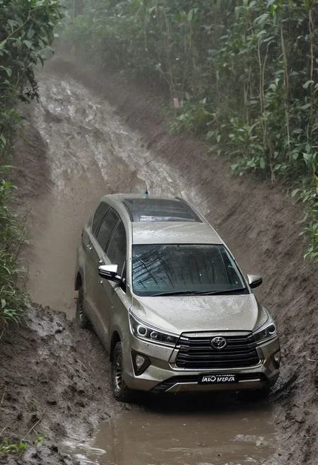 Toyota Innova, offroad, mud, slippery,