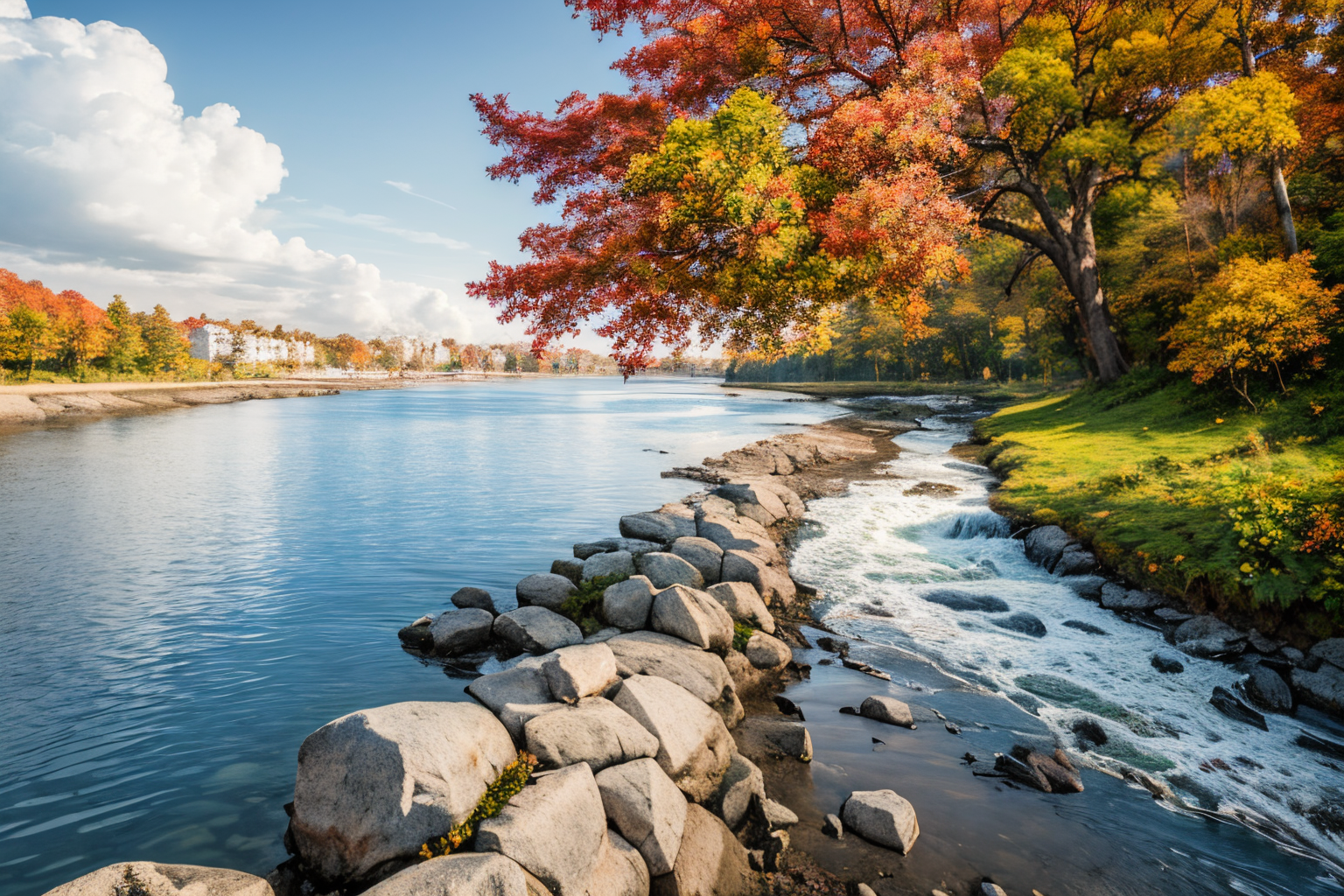 (Realistic:1.5) EdobLandscapeAlpha , electricity, too many, artist name, leaf, fantasy, real world location, river, maple leaf, ocean, shore, <lora:EdobLandscapeAlpha_v1.0:0.8>
