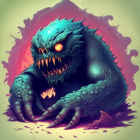 dmmid style fantz  design, with big claws, <lora:Small_monster:0.8>