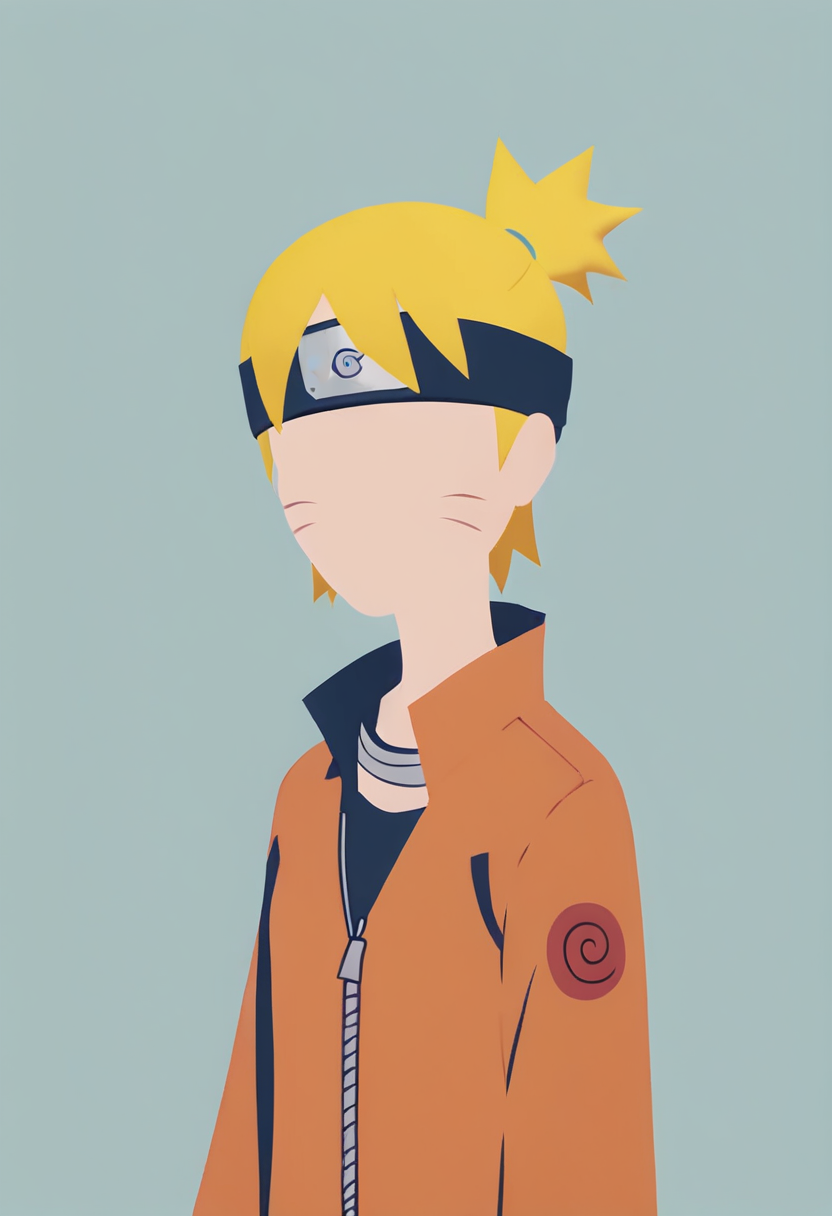 score_9, score_8_up, score_7_up, score_6_up, score_5_up, score_4_up <lora:PonyMinimalStyle:1> Minimalstyle, uzumaki naruto, faceless female,  simple background, vector, flat colors, faceless, simple,
