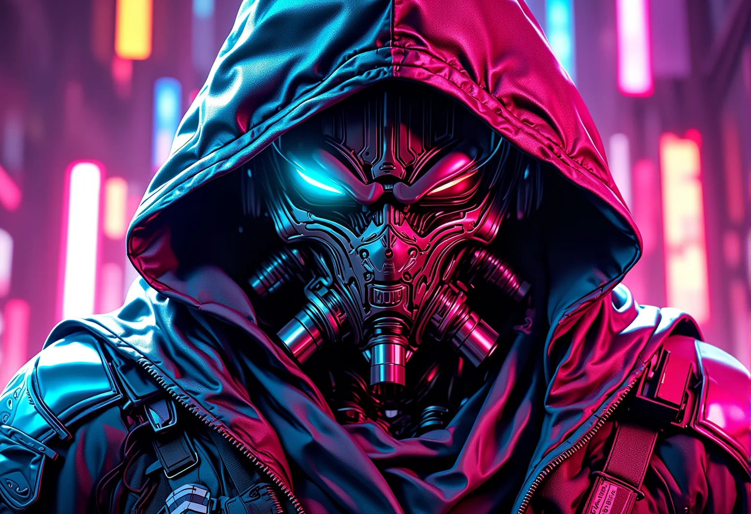 In the style of surrealism, a cyberpunk warrior. , <lora:bv-neoartsty.safetensors:1.0:1.0>