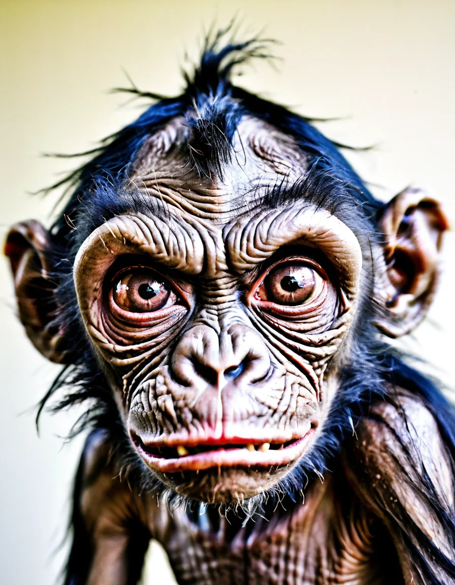 uglylora, 1monkey, solo, portrait, ugly, nasty
