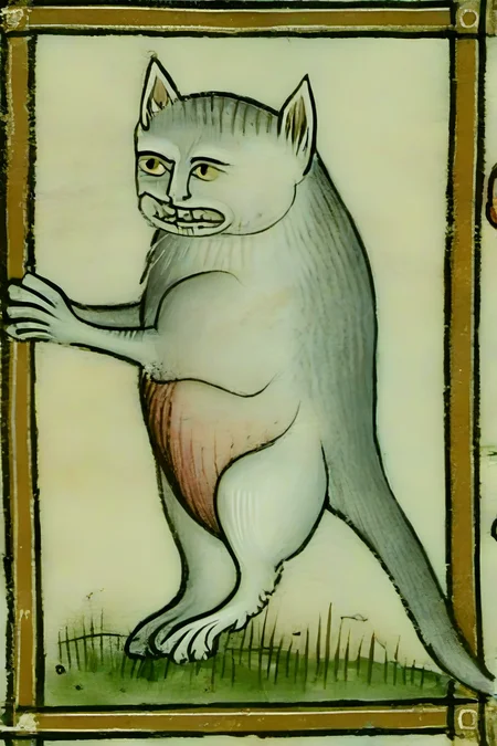 <lora:PE_BadMedivalArt:1> PEBadMedivalArt,bad medieval painting,terrible,ugly,
cat