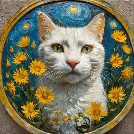 masterpiece,best quality,<lora:tbh323-sdxl:0.6>,cat in fisheye,flowers,<lora:tbh123-sdxl:0.2>,paint by Vincent van Gogh,