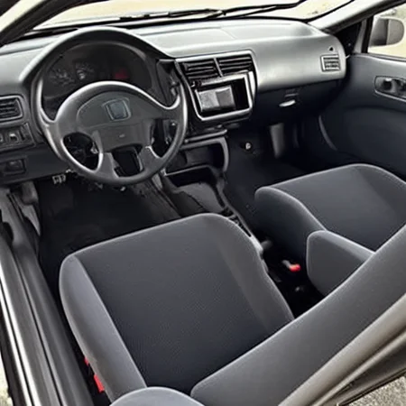 Honda Civic EK 2000, car interior, steering wheel, seat
