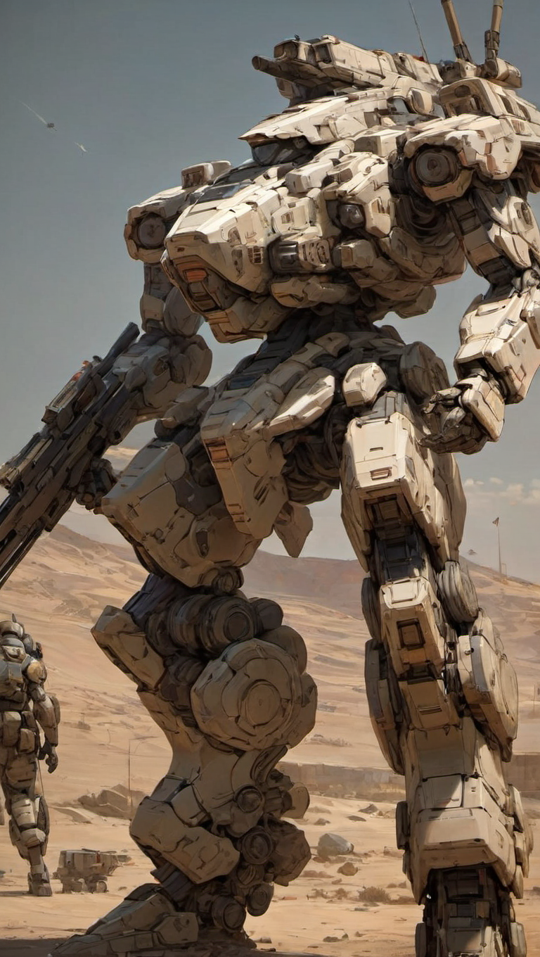 super fine concept art, extremely detailed, (a heavy mech:1.2), hard surface, hawken, sci fi battlefield <lora:srdxl_v07ux:0.8>