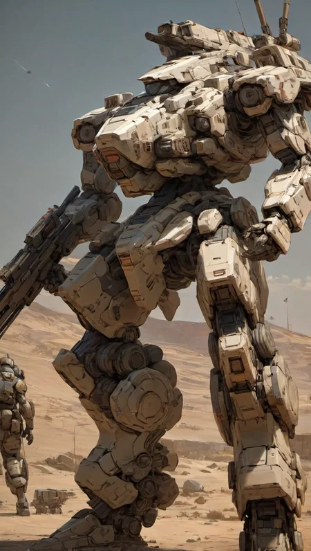 super fine concept art, extremely detailed, (a heavy mech:1.2), hard surface, hawken, sci fi battlefield <lora:srdxl_v07ux:0.8>