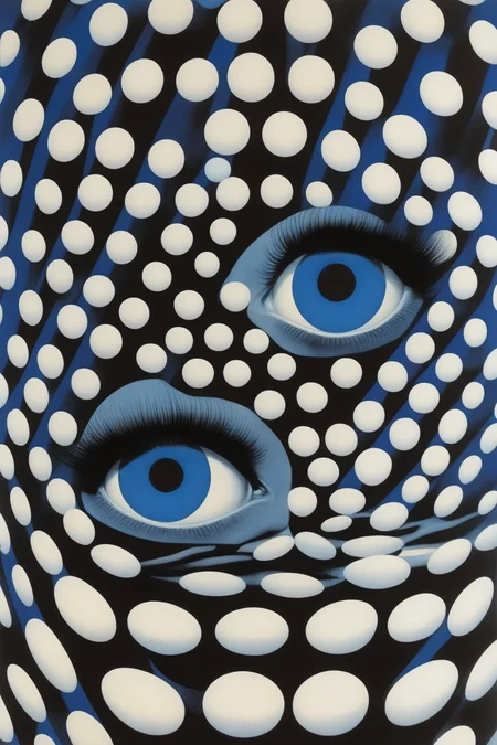 <lora:Philippe Druillet Style:1>Philippe Druillet Style - Blue Eyes, Blue Moon, in the style of Junji Ito and Brian Bolland and Bridget Riley