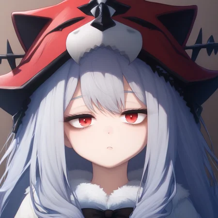 score_9, score_8_up, score_8, BREAK source_anime, 1girl, solo, (masterpiece:1.4), high quality, high definition, sharp focus, detailed face, anime, best quality, 4k, 8k, absurd resolution, intricate detail, detailed hands, detailed eyes, animation, illustration, highly detailed, highres, extremely detailed, <lora:ETO_OCC002:0.7> ETO_OCC,<lora:hyperdenoiser_v090:0.6>, (looking at viewer:1.4), <lora:mesugaki-10:0.7>, full body, legs, Skalter, low twintails, very long hair, low-tied long hair, grey hair, red eyes BREAK, razmi, pelt, hood, fur-trimmed dress, bags under eyes, pelt, hood, dress, boring expression, sleepy eyes