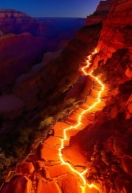 ()Hyoer Realistic, full color:2.0) depicting
(The Grand Canyon’s Bright Angel Trail, Arizona 🇺🇸:2.0)