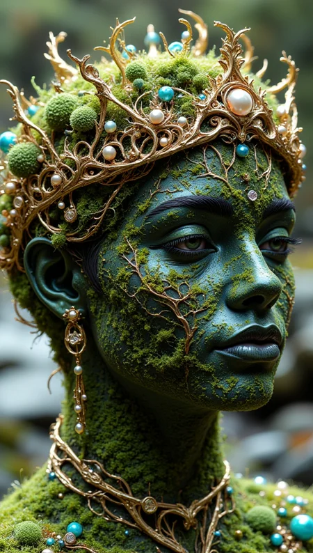 masterpiece, 4k, 8k, sharp, a intricate representation of a smoth surface with moss made of planet. There are pearl that are gems and embedded inside of the crown, the light is cinematic during day in a pleasant nature setting.
detailmaximizer, Midjourney_Whisper <lora:[Flux1]_flux_vividizer:0.3> <lora:[Flux1]_scenery_lora_comfy_converted:0.2> <lora:[Flux1]_Opal_Fantasy_Flux:0.5> <lora:[Flux1]_aidmaPsychadelicChaosWorld-FLUX-v0.1:0.3> <lora:[Flux1]_aidmaImageUpgrader-FLUX-V0.1:0.1> <lora:[Flux1]_midjourney_whisper_flux_lora_v01:0.1> <lora:[Flux1]_SXZ_Nixeu_Flux:0.5>