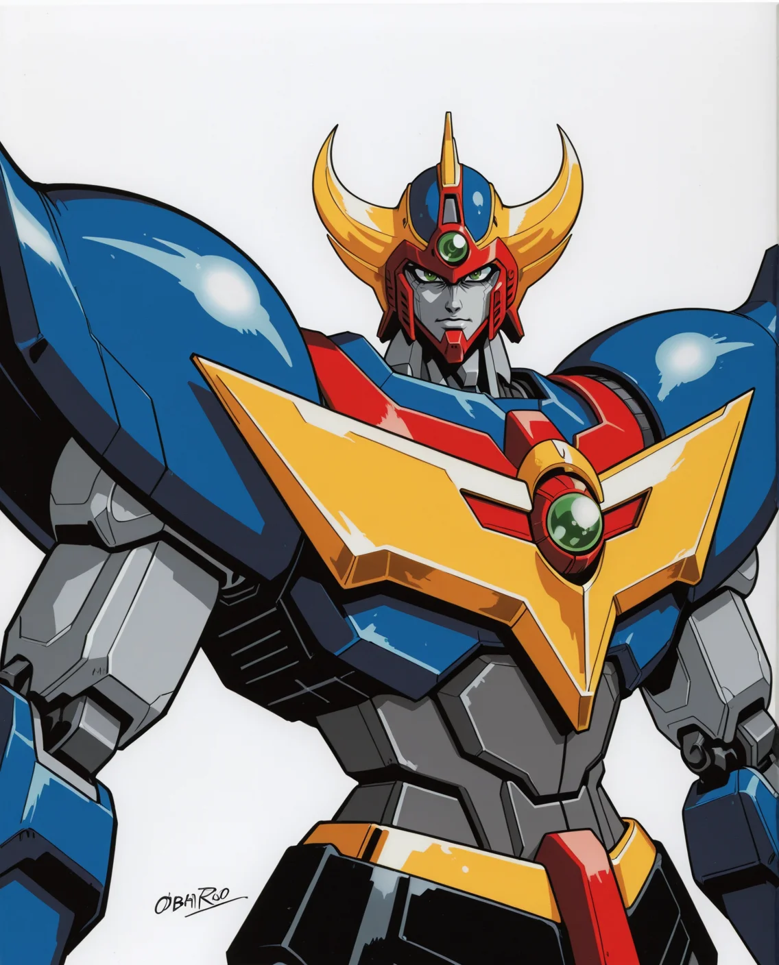 <lora:Masami_Obari_Super_Robot_Style_r1:1> , obarirobo, upper body, super robot, mecha
