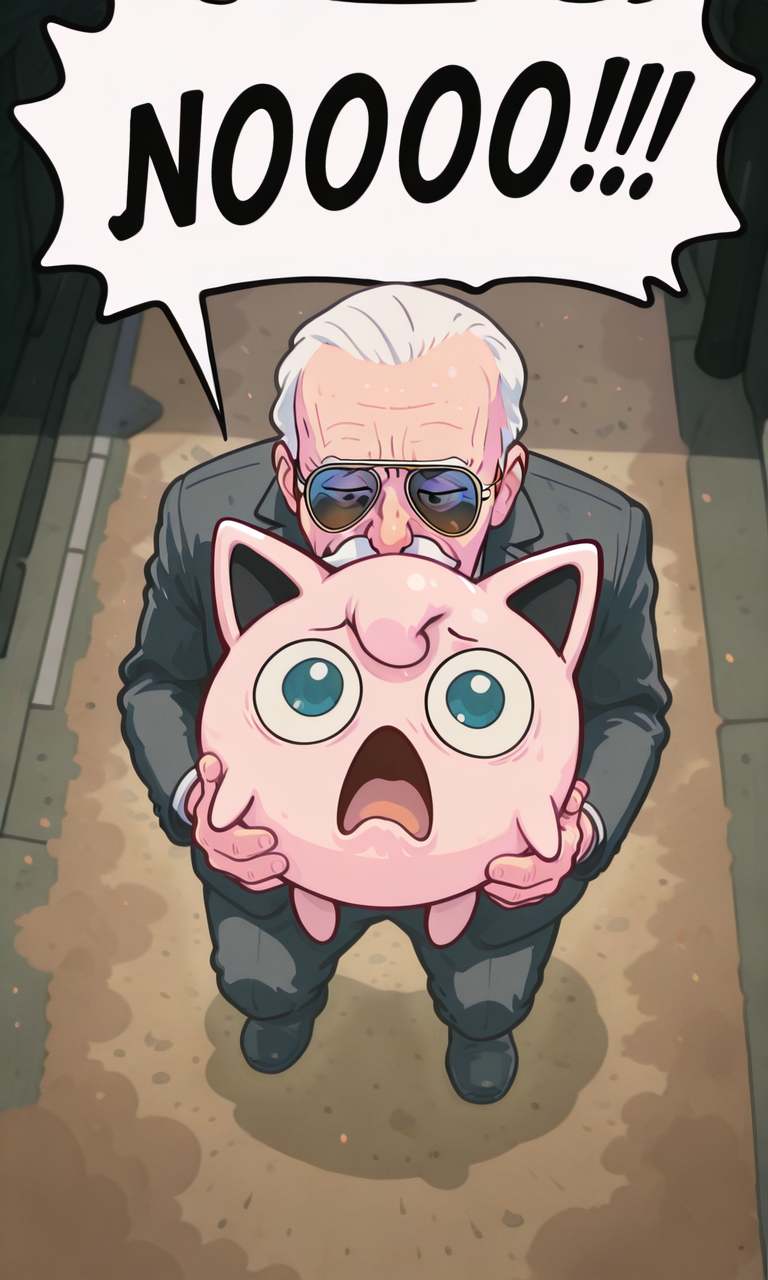 embedding:IllusP0s, g00se, smelling another's hair, smelling from behind, 1boy, nose, high angle, from above, jigglypuff, scared, ><, old man, fake moustache, aviator sunglasses, suit, speech bubble, NOOO!!!", screaming,<lora:g00se_v2_ill.safetensors:1.0:1.0> <lora:NOOO_illustrious.safetensors:1:1> <lora:smelling another's hair, smelling from behind_illustrious.safetensors:1:1>