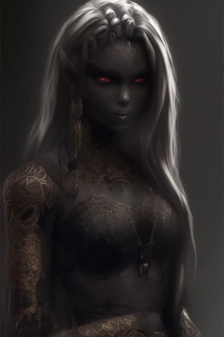 RAW photo, (masterpiece:1.3), subsurface scattering, heavy shadow, (high quality:1.4), (intricate, high detail:1.2), professional photography, HDR, High Dynamic Range, realistic, ultra realistic, photorealistic, high resolution, film photography, ambient lighting, atmospheric effects, <lora:detail_slider_v4:2>, OverallDetail, a female drow, dark makeup, jewelry, tiara, <lora:Drow:0.8>, Stunning Hispanic Woman, model bombshell, beautiful, sensual, almond-shaped eyes, golden brown skin, young-looking, Tera, <lora:Tera:1>, earrings, makeup, epiCPhoto