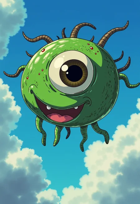 Ghiblistyle, An eye floating, monster