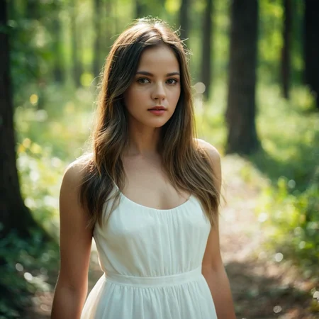 cinematic film still of <lora:detailed_notrigger:0.1>
<lora:facial expression style v2:0.1>
<lora:perfection style:0.1> perfection style
<lora:TeethXL:0.1>
<lora:detailed:0.1> detailed
<lora:skin texture style:0.2>
<lora:anamorphic bokeh style:1>
Anamorphic bokeh style of a woman in a white dress standing in a forest, detailed style, sharp style, perfection style, cinematic style, film style, kodak style, fujifilm style, 35mm film style, oval bokeh style, anamorphic blur background style, special effect bokeh style, anamorphic lens distortion style, anamorphic film style, anamorphic bokeh style, 1girl, solo, long hair, looking at viewer, brown hair, dress, brown eyes, looking back, white dress, tree, lips, traditional media, nature, forest, realistic, bare shoulders, outdoors, muscular, painting (medium), photorealistic
, shallow depth of field, vignette, highly detailed, high budget, bokeh, cinemascope, moody, epic, gorgeous, film grain, grainy