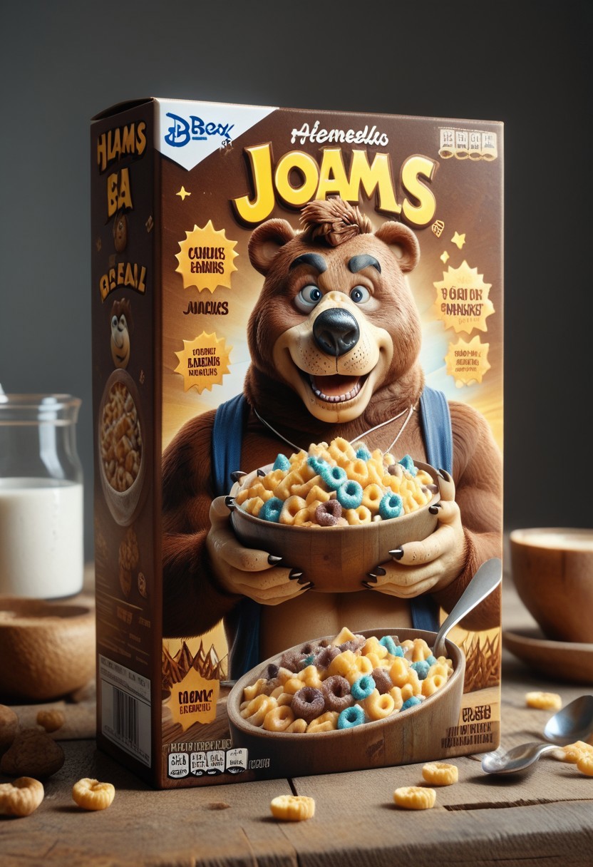 score_9, score_8_up, score_7_up, BREAK
 c3r34lbox, food, 1boy, male, solo, anthro, furry, bear, furry male, Banjo the bear, brown bear,