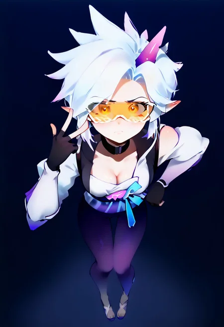 score_9, score_8, score_7_up solo BREAK
1girl, BREAK medium breasts, seductive look,by yuio, <lora:yuio_style_PONYXL:1>,<lora:Mizah_style:1>,<lora:J.K_Pony_test_v1:1>,
BREAK Tracerkpop , Tracer (overwatch),looking at viewer,blush,<lora:Lord_Moku:1> BREAK RivenSBXL, sidelocks, single horn, pointy ears, medium breasts, black choker, collar bone, single bare shoulder, cleavage, white kimono, purple sash, multicolored sash, purple elbow gloves, fingerless gloves, purple pants, asymmetrical clothes, greaves, purple sandals BREAK v over eye,backhand BREAK white hair,slime girl,wet skin,dry outfit