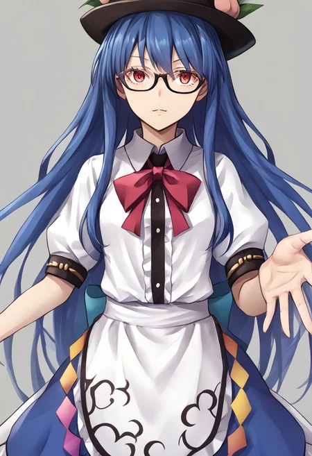 1girl, tenshi, hinanawi_tenshi, bespectacled, glasses,
masterpiece, best quality, very aesthetic, absurdres,