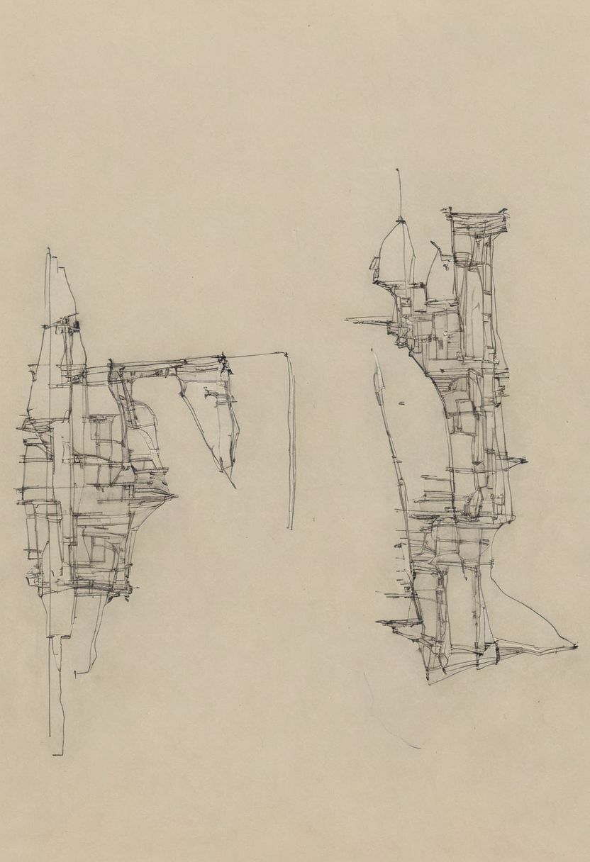 a professional hand sketch of architecture,
(POV view , DOF, first people view from the entrance, low angle shot:1.4),
(Ancient civilization, Alien Prometheus movie scene, dune movie scene:1.5), (The colonial city of the future, in the mist-filled Grand Canyon, on an unknown Earth-like planet, 2 moon on sky, Spaceship flight connects colonies, waterfulls:1.3), (Machu Picchu, a mountain settlement, incredibly spectacular:1.2), (Mario Botta:1.3), (avant-garde, future, reality, science fiction, photorealistic), (modern architecture:1.2), White limestone with black granite, fountain, waterfall, landmark, square, path, narrow street,
(Large Files, Ultra Realistic, 8K, 16k, FHD, HD, VFX, Perfect, Photography, composition, Architecture Sales Photography, Architecture Competition, Ultra High Resolution, Cinematography, High Resolution Image:1.1), (dramatic lighting, direct sunlight, ray tracing, clear shadow:1.2),  (real landscape:1.1), (blurred background:1.0), (urban background, more_details) ,
great lighting, extremely detailed, hillscastel, Neo Classic, Architecture sketch