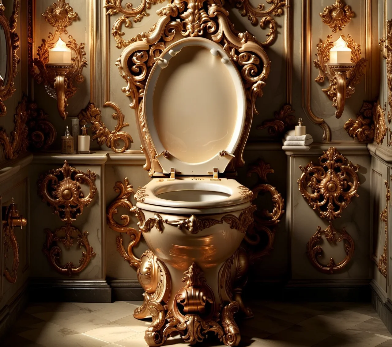 <lora:CulturePunkAI_2:.9>baroqueAI toilet Highly detailed, amazing, Impressive lighting, vibrant colors, Ultra Realistic, High quality, Highly detailed, trending on artstation