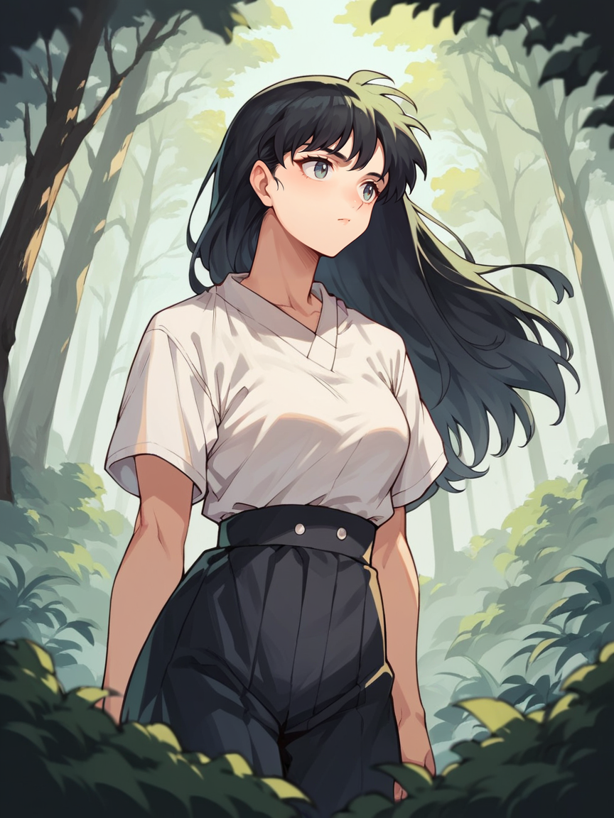 score_9, score_8_up, score_7_up, score_6_up, score_5_up, score_4_up,   <lora:1nuXLP:0.9> 1nu, 1girl, black hair, long hair, forest, curvy