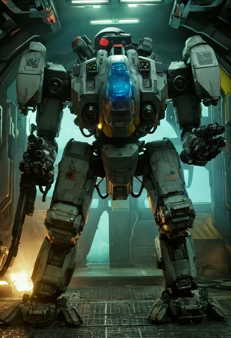 Pacific Rim Striker Eureka, Giant Mecha, Streamlined design, Striker Eureka, 76m tall mecha, white and gray armor with red accents, streamlined combat mecha, six-missile launcher on chest, retractable tungsten spring blades on arms, hydraulic joints with exposed gears, blue glowing cockpit and sensors, plasma thrusters on back, dynamic combat pose, cyberpunk lighting, cinematic details, 8k resolution, sci-fi military design, mechanical weathering effects,
very realistic photography, (peeing sound effects:1.3),
Oil leak,