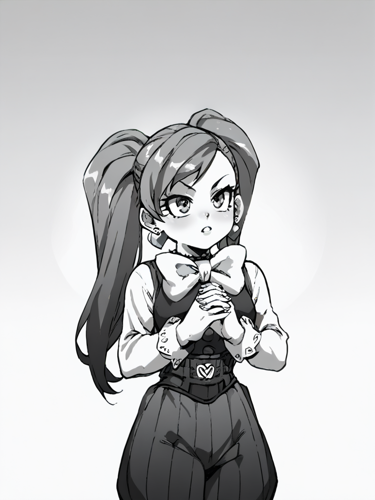 score_9, score_8_up, score_7_up, score_6_up, perfect hands, source_cartoon, (1girl, solo,)<lora:FunSexyDB_Style:1> monochrome, <lora:My_Hero_Academia-La_Brava-PDXL:1> la brava,