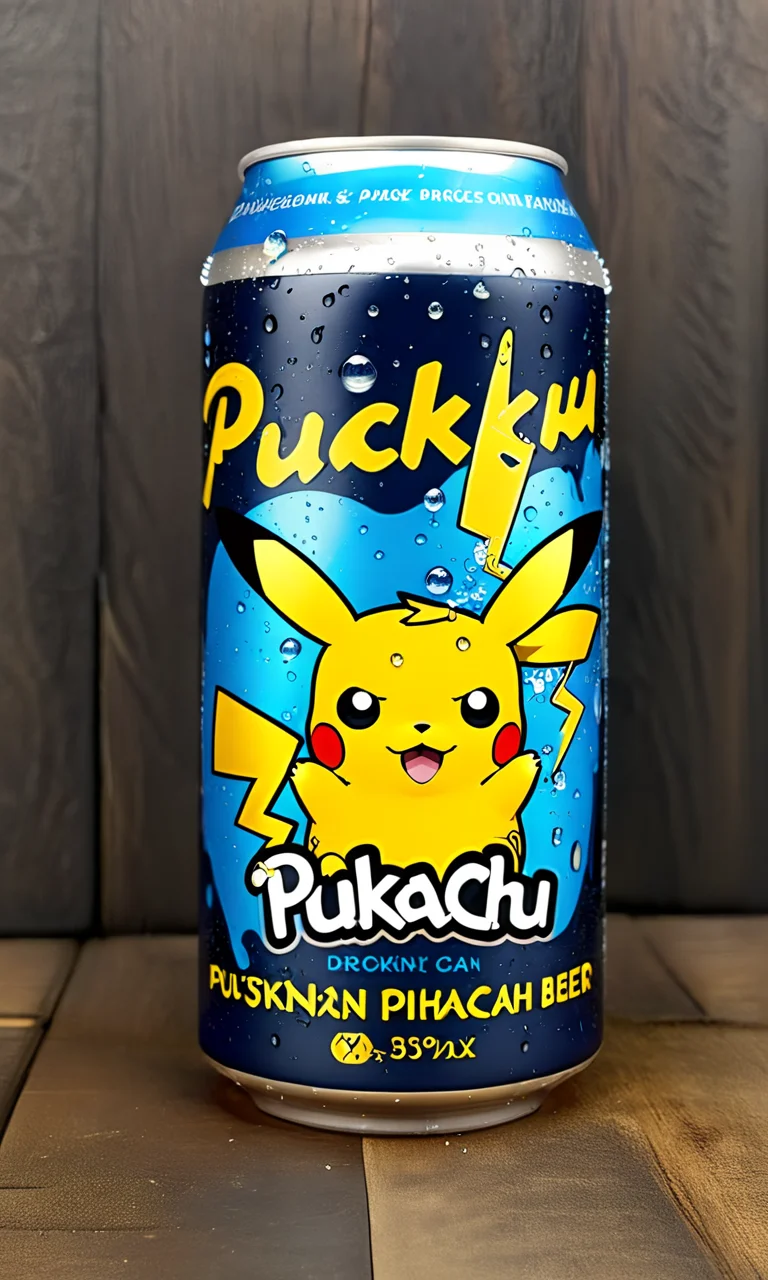 <lora:bevlabsdxl:0.9>,a beer can with a drunk pikachu, text "Pukachu", bevlabsdxl, best quality, masterpiece, water droplets, logo, fancy beer,