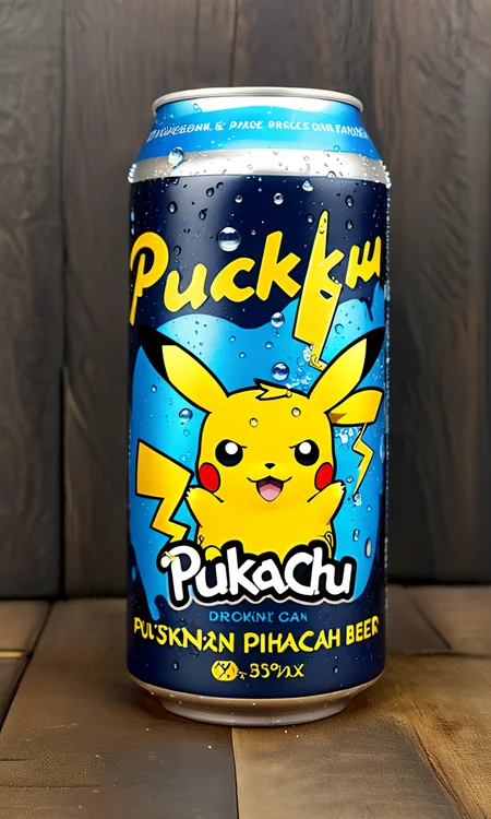 <lora:bevlabsdxl:0.9>,a beer can with a drunk pikachu,  text "Pukachu", bevlabsdxl,  best quality, masterpiece, water droplets, logo, fancy beer,