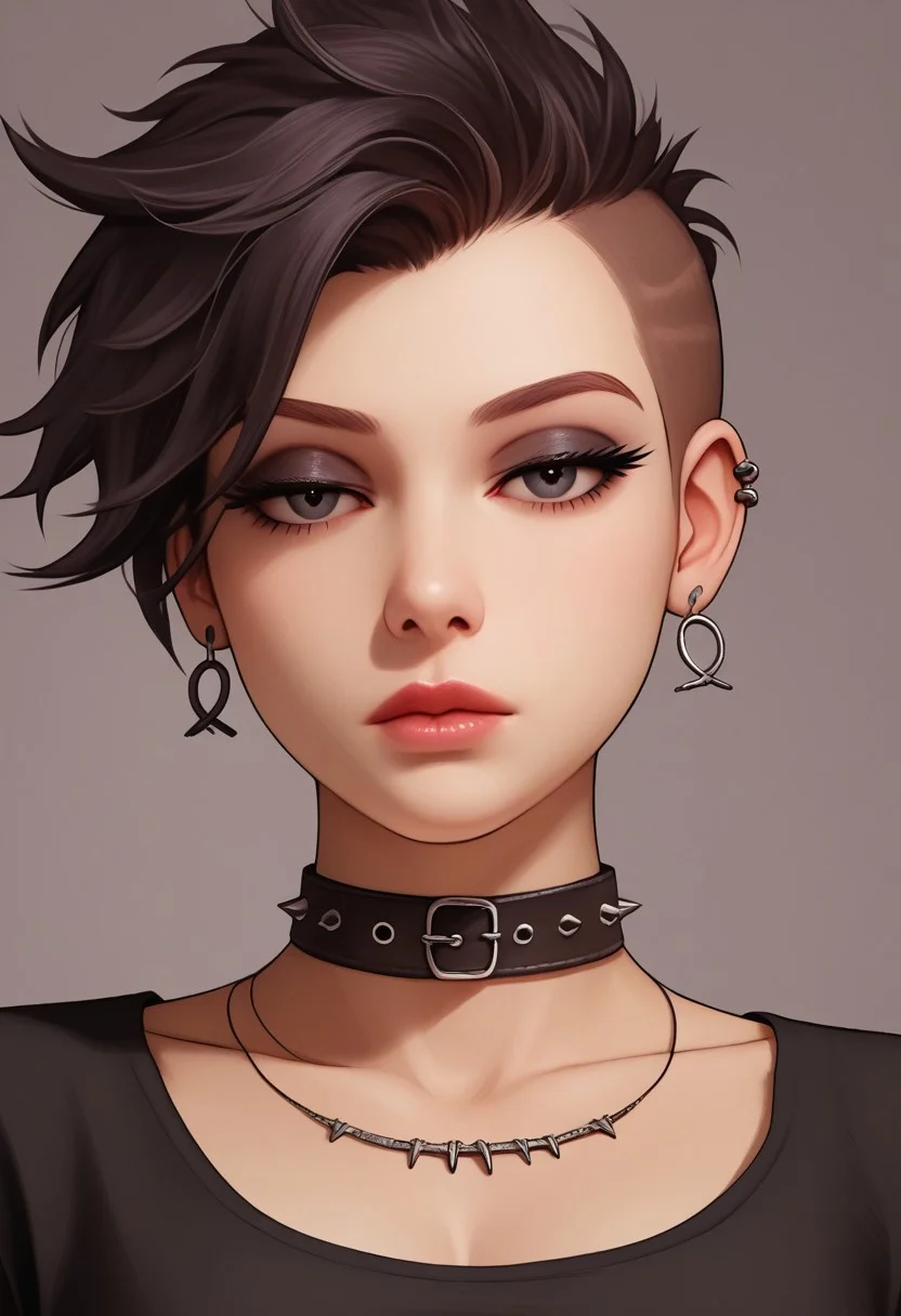 score_9, score_8_up, score_7_up, 1girl, solo,
(Detailed hair, emo hair, beautiful eyes, expressionless), chest close up, focus on mouth, beautiful lips,
solo, 1girls, 18 year old, detailed face, jawline, collar, smokey eyes, smooth skin, beige skin, beautiful eyes, choker, collar, collarbone, moonlight, makeup, goth girl, leather cuffs,
detailed background, 4k, masterpiece, best quality, highly detailed, realistic, blender 8k, detailed render
