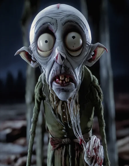 stopmotion, Strigoi: Vampiric, Undead, Cursed, Night-stalking, Draining, Nosferatu-like, Feral, Eerie. <lora:STOPMO_1.12_RC:0.9>