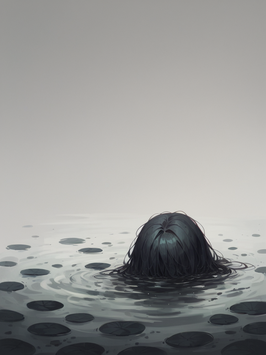 score_9, score_8_up, score_7_up, score_6_up, unw3ll <lora:UNW3LLXLP:1> dark, gloomy, water, sad