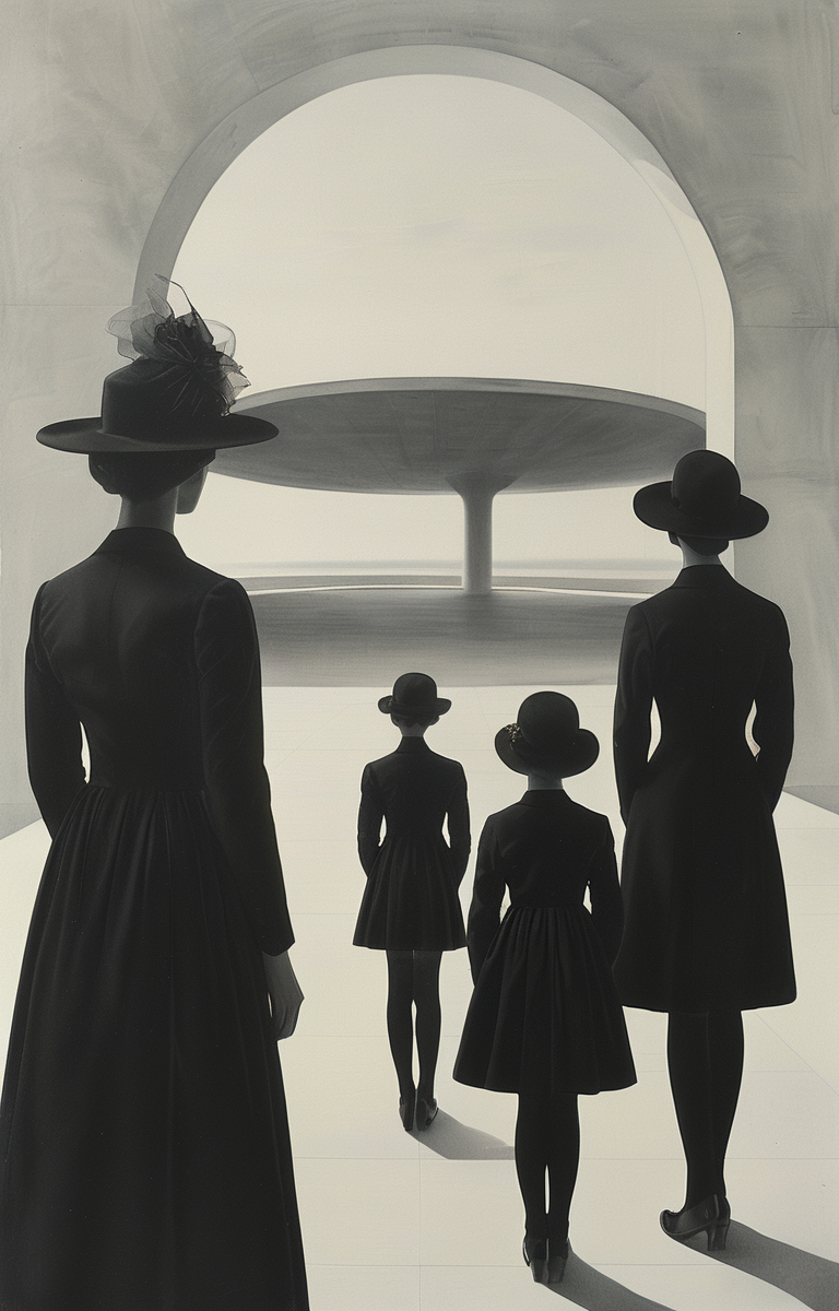 masterpiece,best quality,<lora:tbh300-sdxl:0.9>,illustration,style of F. C. Gundlach portrait of family