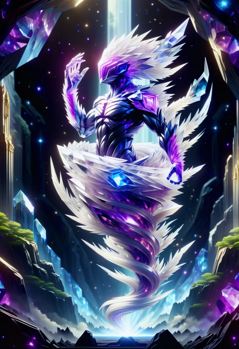 hyper detailed masterpiece, dynamic, awesome quality,large crystal summoning DonM3l3m3nt4lXL, <lora:DonM3l3m3nt4lXL-000010:1>