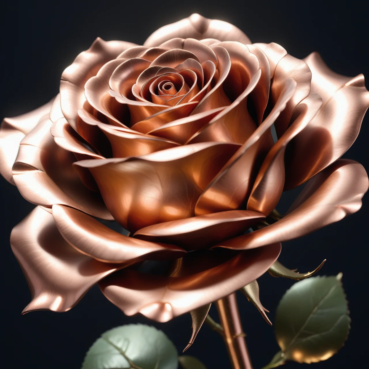 a rose made out of Jed-ANC, masterpiece, full of details, ambient light, sharp and in focus, <lora:ArtNouveauCopperStyle:0.7>